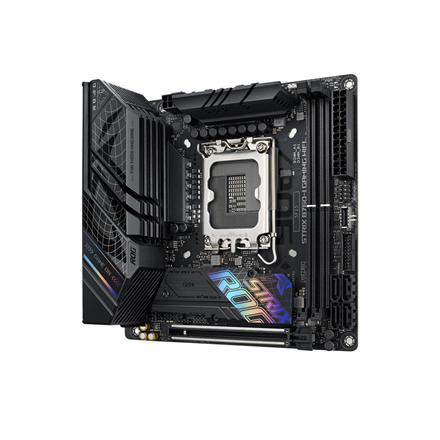 Asus | ROG STRIX B760-I GAMING WIFI | Processor family Intel | Processor socket LGA1700 | DDR5 SDRAM | Supported hard disk drive interfaces M.2, SATA | Number of SATA connectors 4