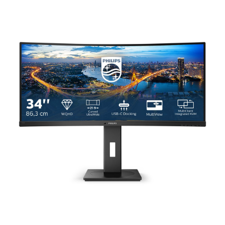 Philips | B Line | 346B1C/00 | 34 " | VA | WQHD | 21:9 | 100 Hz | 5 ms | 3440 x 1440 | 300 cd/m² | HDMI ports quantity 1 | Black | Warranty 36 month(s)