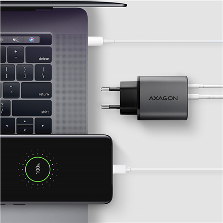 AXAGON Wall charger 67W, USB-A + USB-C, PD3.0/PPS/QC4+/SF | ACU-PQ67D
