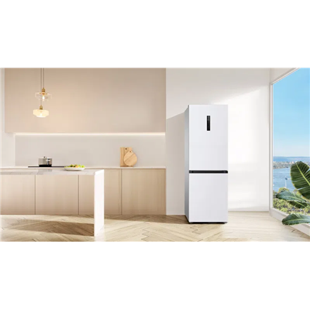 TCL Refrigerator | RP340BWD1 | Energy efficiency class D | Free standing | Combi | Height 185 cm | No Frost system | Fridge net capacity 223 L | Freezer net capacity 117 L | Display | 35 dB | White