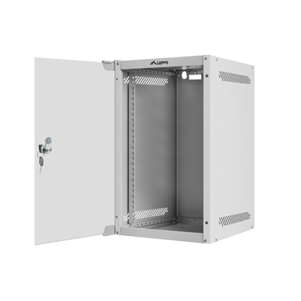 Lanberg Rack cabinet 10" wall-mount 9U/280x310 (flat pack) with glass door | WF10-2309-10S | Gray