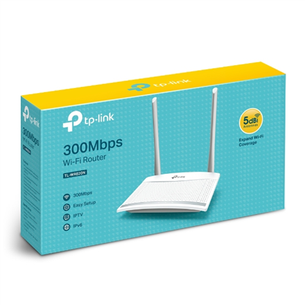 Router | TL-WR820N | 802.11n | 300 Mbit/s | 10/100 Mbit/s | Ethernet LAN (RJ-45) ports 2 | Mesh Support No | MU-MiMO Yes | No mobile broadband | Antenna type External