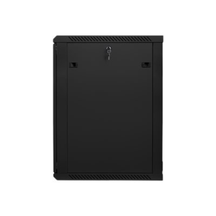 Lanberg | Rack cabinet 19" wall-mount 18U/600x600 (flat pack) with glass door | WF01-6618-10B | Black