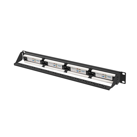 Lanberg | Patch Panel 24 port 1U 19" CAT.6A UTP | PPUA-1024-B | Black