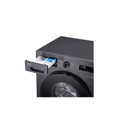 LG Washing machine | F4X1009NMB | Energy efficiency class A | Front loading | Washing capacity 9 kg | 1400 RPM | Depth 55 cm | Width 60 cm | Display | LED | Steam function | Direct drive | Wi-Fi | Graphite Black