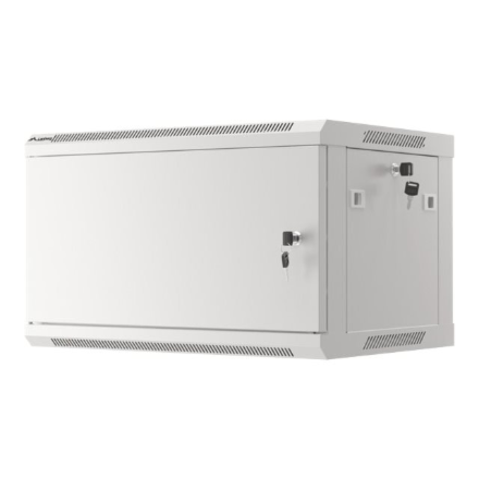 Lanberg | Rack cabinet 19" wall-mount 6U/600x450 for self-assembly with metal door (flat pack) | WF01-6406-00S | Grey