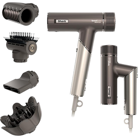 Shark | Hair Dryer System | HD542EU SpeedStyle Pro Flex | 1700 W | Number of temperature settings 3 | Ionic function | Grey | Diffuser nozzle