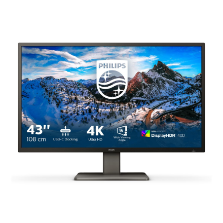 Philips | P Line | 439P1/00 | 43 " | VA | 4K UHD | 16:9 | 60 Hz | 4  ms | 3840 x 2160 | 400 cd/m² | Headphone output | HDMI ports quantity 3 | Warranty 36 month(s)