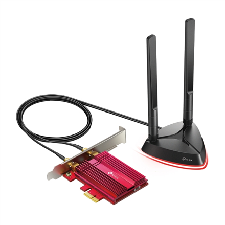 TP-LINK | AX3000 Wi-Fi 6 Bluetooth 5.0 PCIe Adapter | TX3000E | 2.4GHz/5GHz | Antenna type 2xHigh-Gain External Antennas | 574+2402 Mbit/s