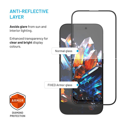 Fixed Screen protector | Apple | iPhone 17 Pro Max | Tempered glass | Black | Armor with Anti-dust applicator and AR layer