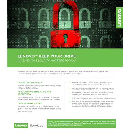 Lenovo | Warranty | 3Y Keep Your Drive | 3 year(s)