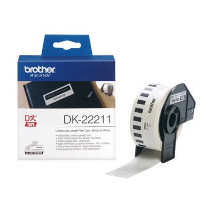 Brother | DK-22211 Continuous Length Paper Label | Black, White | DK | 29mm | 15.24 m