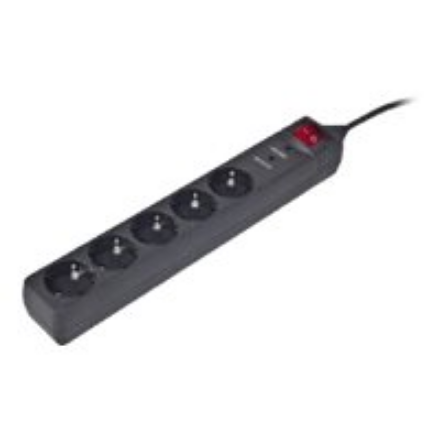 EnerGenie | Surge Protector SPG5-C-5/ 1.5 m/ 5 Sockets/ Black