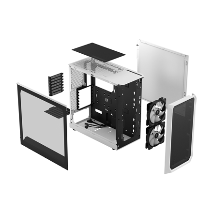 Fractal Design | Focus 2 | Side window | RGB White TG Clear Tint | Midi Tower | ATX