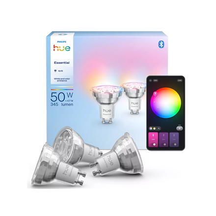 Philips Hue E WCA 345 GU10 3P EU | E27 | 8 W | 16 million colors, White and colored light