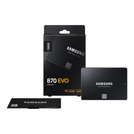 Samsung | SSD | 870 EVO | 250 GB | SSD form factor 2.5" | Solid-state drive interface SATA III | Read speed 560 MB/s | Write speed 530 MB/s