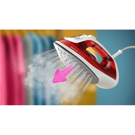 Philips Steam Iron | DST2010/40 2000 Series | Steam Iron | 2000 W | Water tank capacity 250 ml | Continuous steam 25 g/min | Steam boost performance 100 g/min | Red
