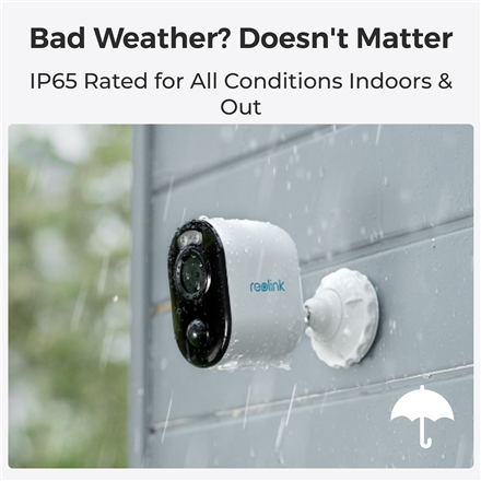 Reolink | Wireless Solar & Battery Powered Security Camera with Smart Detection, 3W | Argus Series B310 with Solar Panel | Bullet | 3 MP | f=4mm，F=2.0 | IP65 | H.264/H.265 | Micro SD, Max. 128GB