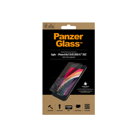 PanzerGlass | Screen Protector | Apple | Iphone 6/6s/7/8/SE (2020) | Glass | Crystal Clear | Clear Screen Protector