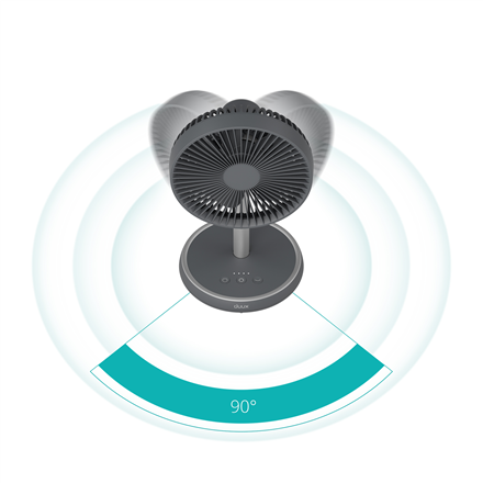 Duux Fan | Rize Flex | Stand Fan | Grey | Diameter 21 cm | Number of speeds 4 | Oscillation | 10 W