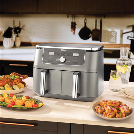 Dual Zone Airfryer | DZ400EU | NINJA Power 2470 W | Capacity 9.5 L | Gunmetal Grey