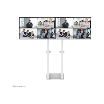 Neomounts Floor stand | ADM-875WH2 Dual screen adapter | Adjustable Height | 42-65 " | Maximum weight (capacity) 40 kg | White