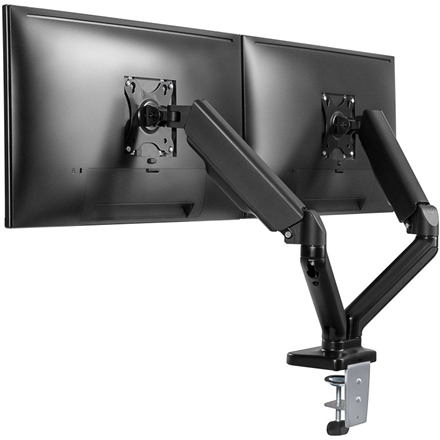 Goobay Desk Mount | Double Monitor Mount with Gas Spring | Swivel, Tilt, Rotation | 17-32 " | Maximum weight (capacity) 9 kg | Black