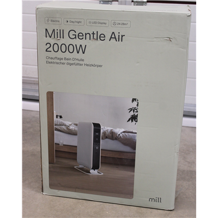 SALE OUT.  | Mill | Heater | AB-H2000DN | Oil Filled Radiator | 2000 W W | Number of power levels 3 | Suitable for rooms up to 24-34 m³ | White | DAMAGED PACKAGING, USED, INCOMPLETE SET | 230 V V