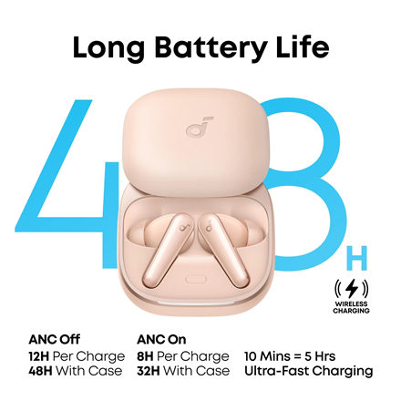 Anker Soundcore Earbuds with Dolby Audio | Liberty 5 | Bluetooth | In-Ear | Microphone | Pink | Noise canceling | Wireless