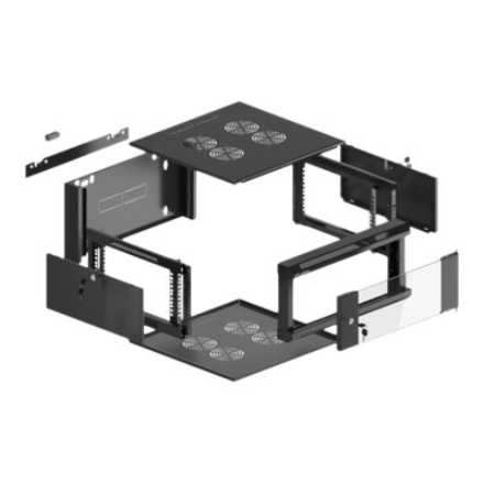 Lanberg | Rack cabinet 19" wall-mounted 4U 600 fast assembly (flat pack) | WFFA-5604-10B | Black