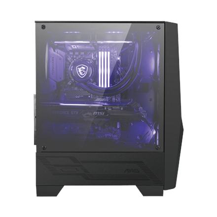 MSI MAG FORGE 100M PC Case, Mid-Tower, USB 3.2, Black | MSI | MAG FORGE 100M | Black | ATX