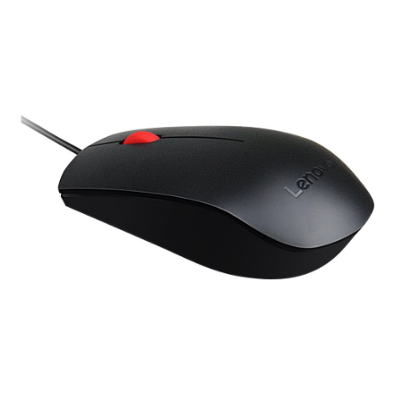 Lenovo Essential USB Wired Mouse, 1600 DPI, 1.8 m, 3 Buttons, Black | Lenovo | Essential USB Mouse | wired | Optical sensor | Black