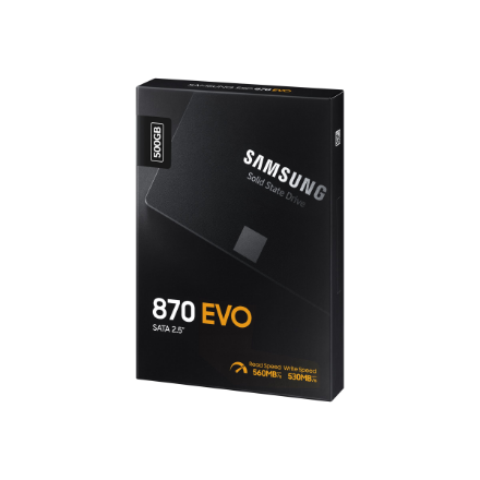 Samsung | SSD | 870 EVO | 500 GB | SSD form factor 2.5" | Solid-state drive interface SATA III | Read speed 560 MB/s | Write speed 530 MB/s