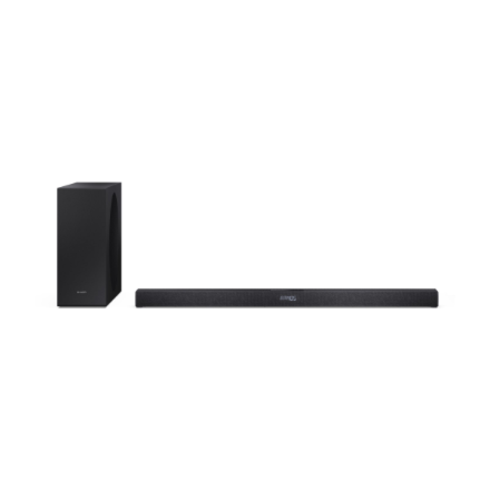 Sharp 2.1ch Ultra-slim Dolby Atmos/DTS Virtual: X Soundbar with Wireless Subwoofer | HT-SBW320 | 360 W | Bluetooth | Black | Wireless connection