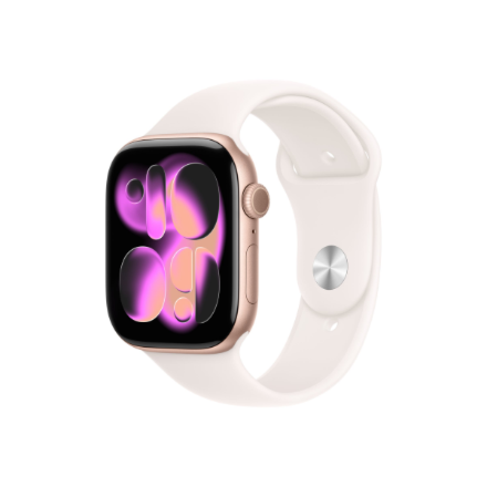 Apple Watch Series 11 GPS 46mm Rose Gold Aluminium Case with Light Blush Sport Band - M/L | Apple