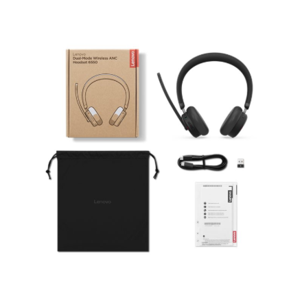 Lenovo Dual-Mode Wireless ANC Headset 6550 (USB-A, Teams) | 4XD1S19777 | Built-in microphone | Bluetooth | Black