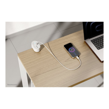 Neomounts | Desk socket with clamp and USB-C and USB-A ports - Quick charge | DS22-840WH6 | White