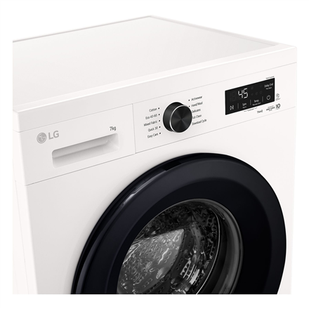 LG F2X10S7NWK | Washing Machine | Energy efficiency class A | Front loading | Washing capacity 7 kg | 1200 RPM | Depth 44 cm | Width 60 cm | Display | LED | Steam function | Essence White (Glossy) | Wi-Fi