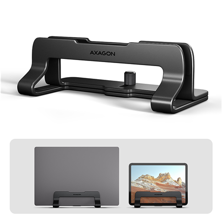 AXAGON STND-VB vertical stand for laptops and tablets | Adjustable width | 10-17.3 " | Black