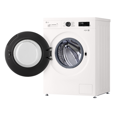 LG Washing machine | F4X1009NWB | Energy efficiency class A | Front loading | Washing capacity 9 kg | 1400 RPM | Depth 55 cm | Width 60 cm | Display | LED | Steam function | Direct drive | Wi-Fi | White