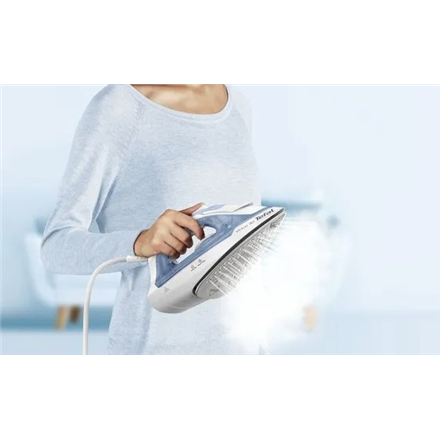 TEFAL Steam Iron | FV2C41E0 Virtuo | Steam Iron | 2000 W | Water tank capacity 240 ml | Continuous steam 27 g/min | Steam boost performance 120 g/min | Blue/White