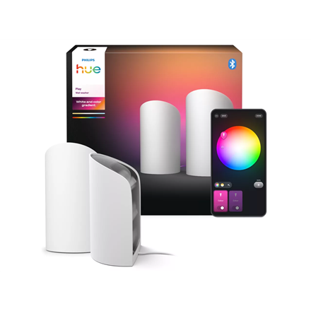 Philips Hue Play Wall Washer, White, EU/UK, 2-pack | 2000-6500 Hue White Colour Ambiance