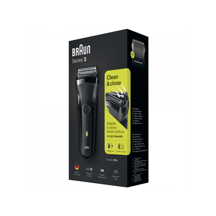 Braun | Shaver | 300s 3-Flex Series 3 | Operating time (max) 20 min | NiMH | Black