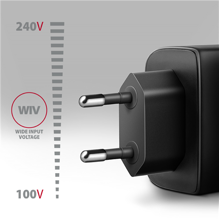 AXAGON GaN wallcharger 2x port (USB-A + USB-C), PD3.0/PPS/QC4+/SFC2.0/AFC/SCP/FCP/Apple, 45W | ACU-PQ45