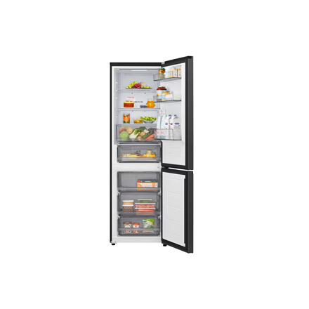 LG Refrigerator | GBBSJ10EEP | Energy efficiency class E | Free standing | Combi | Height 186 cm | No Frost system | Fridge net capacity 220 L | Freezer net capacity 113 L | Display | 35 dB | Essence Matte Black