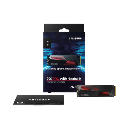 Samsung | 990 PRO with Heatsink | 4000 GB | SSD form factor M.2 2280 | Solid-state drive interface M.2 NVME | Read speed 7450 MB/s | Write speed 6900 MB/s