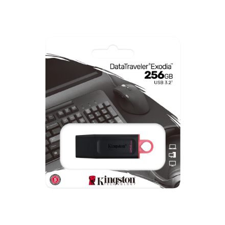 Kingston | USB Flash Drive | DataTraveler Exodia | 256 GB | USB 3.2 Gen 1 | Black