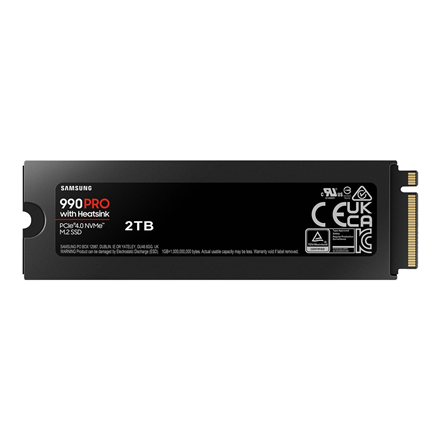 Samsung | 990 PRO with Heatsink | 2000 GB | SSD form factor M.2 2280 | Solid-state drive interface M.2 NVMe | Read speed 7450 MB/s | Write speed 6900 MB/s