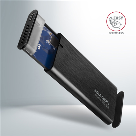 AXAGON External USB-C 3.2 Gen 2 metal box for M.2 NVMe & SATA SSD disks | EEM2-SB2