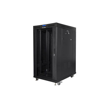Lanberg | Rack cabinet 19" free-standing 22U/800x1000 (flat pack) with glass door | FF01-8022-12BL | Black